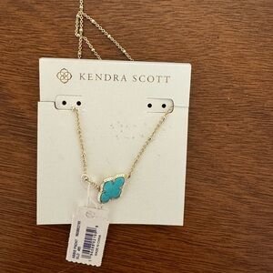 NWT Abbie Gold Pendant Necklace in Turquoise